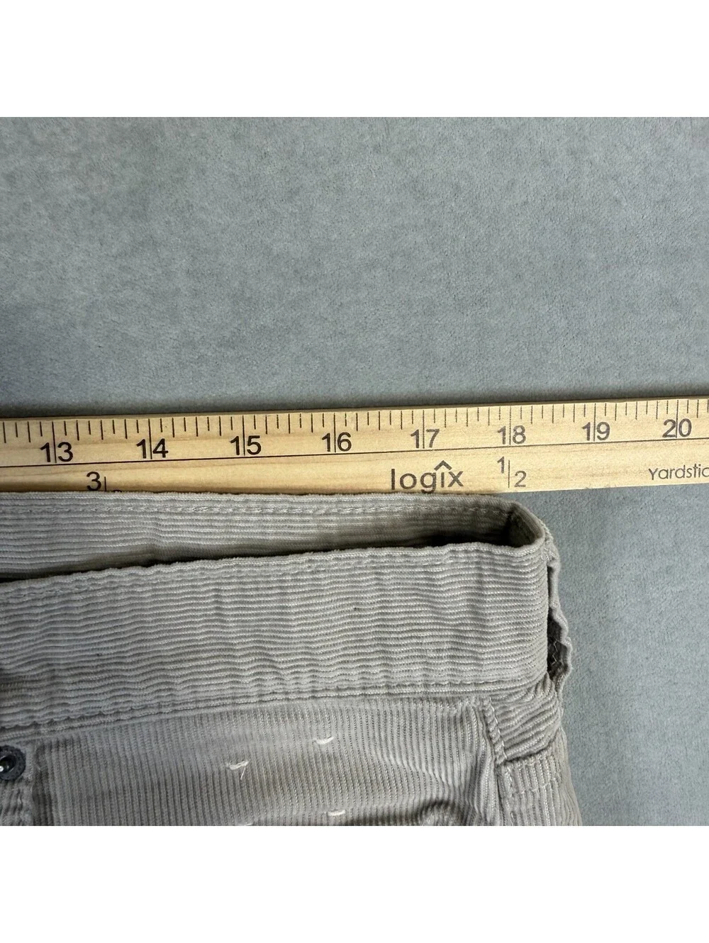J.Crew 770 Corduroy Pants Mens 34x34 Gray Straight Stretch Chino 5 Pocket Zip